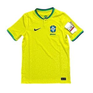 Nike Kids Brazil 2022/23 Home Yellow Soccer Jersey Youth Large